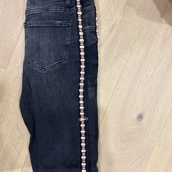 Zara black denim with pink ribbon sides - Picture 2 of 5